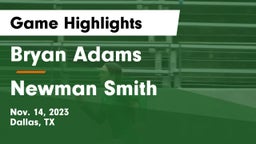 Bryan Adams  vs Newman Smith  Game Highlights - Nov. 14, 2023