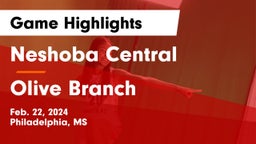 Neshoba Central  vs Olive Branch Game Highlights - Feb. 22, 2024
