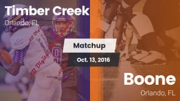 Matchup: Timber Creek High vs. Boone  2016