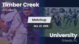 Matchup: Timber Creek High vs. University  2016