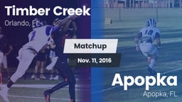 Matchup: Timber Creek High vs. Apopka  2016