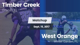 Matchup: Timber Creek High vs. West Orange  2017