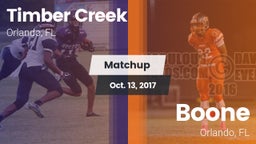 Matchup: Timber Creek High vs. Boone  2017