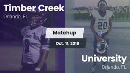 Matchup: Timber Creek High vs. University  2019