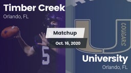 Matchup: Timber Creek High vs. University  2020