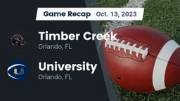 Recap: Timber Creek  vs. University  2023