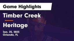 Timber Creek  vs Heritage  Game Highlights - Jan. 25, 2023