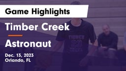 Timber Creek  vs Astronaut  Game Highlights - Dec. 13, 2023