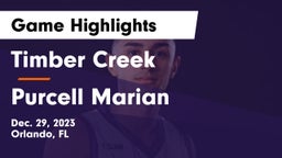 Timber Creek  vs Purcell Marian  Game Highlights - Dec. 29, 2023