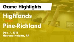 Highlands  vs Pine-Richland  Game Highlights - Dec. 7, 2018