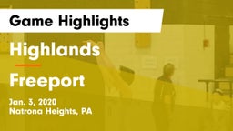 Highlands  vs Freeport  Game Highlights - Jan. 3, 2020