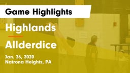 Highlands  vs Allderdice  Game Highlights - Jan. 26, 2020