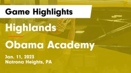 Highlands  vs Obama Academy Game Highlights - Jan. 11, 2023