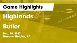 Highlands  vs Butler  Game Highlights - Dec. 20, 2023