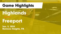Highlands  vs Freeport  Game Highlights - Jan. 5, 2024