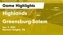 Highlands  vs Greensburg-Salem  Game Highlights - Jan. 9, 2024