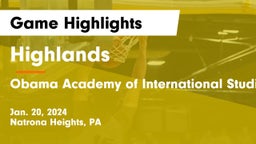 Highlands  vs Obama Academy of International Studies  Game Highlights - Jan. 20, 2024