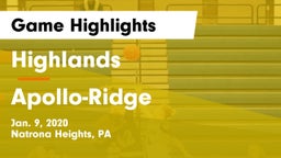 Highlands  vs Apollo-Ridge  Game Highlights - Jan. 9, 2020