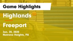 Highlands  vs Freeport  Game Highlights - Jan. 20, 2020