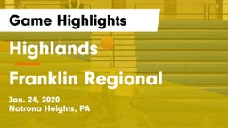 Highlands  vs Franklin Regional  Game Highlights - Jan. 24, 2020