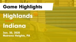 Highlands  vs Indiana  Game Highlights - Jan. 30, 2020