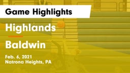 Highlands  vs Baldwin Game Highlights - Feb. 6, 2021