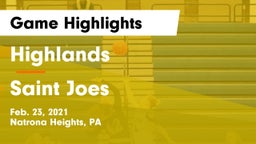 Highlands  vs Saint Joes Game Highlights - Feb. 23, 2021
