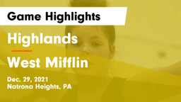 Highlands  vs West Mifflin  Game Highlights - Dec. 29, 2021