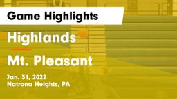 Highlands  vs Mt. Pleasant  Game Highlights - Jan. 31, 2022