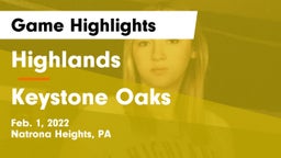 Highlands  vs Keystone Oaks  Game Highlights - Feb. 1, 2022