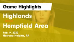 Highlands  vs Hempfield Area  Game Highlights - Feb. 9, 2022