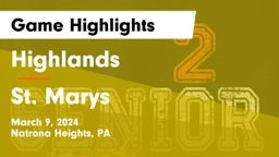 Highlands  vs St. Marys  Game Highlights - March 9, 2024