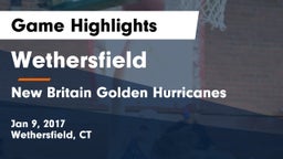 Wethersfield  vs New Britain Golden Hurricanes Game Highlights - Jan 9, 2017