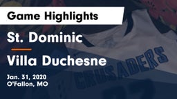 St. Dominic  vs Villa Duchesne  Game Highlights - Jan. 31, 2020