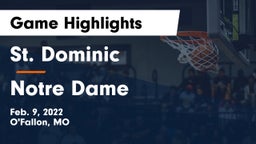 St. Dominic  vs Notre Dame  Game Highlights - Feb. 9, 2022