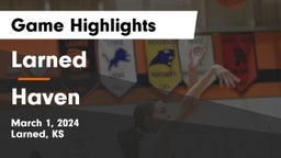 Larned  vs Haven  Game Highlights - March 1, 2024