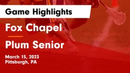 Fox Chapel  vs Plum Senior  Game Highlights - March 15, 2023