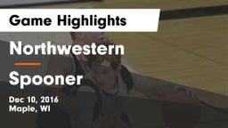 Northwestern  vs Spooner  Game Highlights - Dec 10, 2016