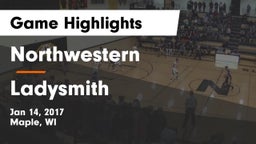 Northwestern  vs Ladysmith Game Highlights - Jan 14, 2017