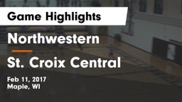 Northwestern  vs St. Croix Central  Game Highlights - Feb 11, 2017