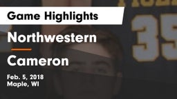 Northwestern  vs Cameron  Game Highlights - Feb. 5, 2018