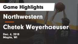 Northwestern  vs Chetek Weyerhaeuser  Game Highlights - Dec. 6, 2018