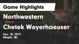 Northwestern  vs Chetek Weyerhaeuser  Game Highlights - Jan. 18, 2019