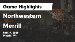 Northwestern  vs Merrill  Game Highlights - Feb. 9, 2019