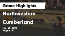 Northwestern  vs Cumberland  Game Highlights - Jan. 25, 2020