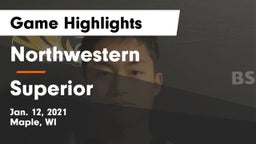 Northwestern  vs Superior  Game Highlights - Jan. 12, 2021