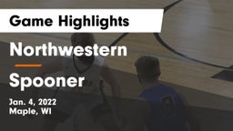 Northwestern  vs Spooner  Game Highlights - Jan. 4, 2022