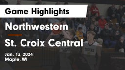 Northwestern  vs St. Croix Central  Game Highlights - Jan. 13, 2024