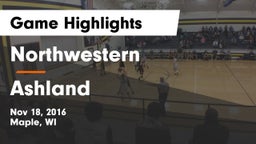 Northwestern  vs Ashland  Game Highlights - Nov 18, 2016