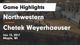 Northwestern  vs Chetek Weyerhaeuser  Game Highlights - Jan 13, 2017